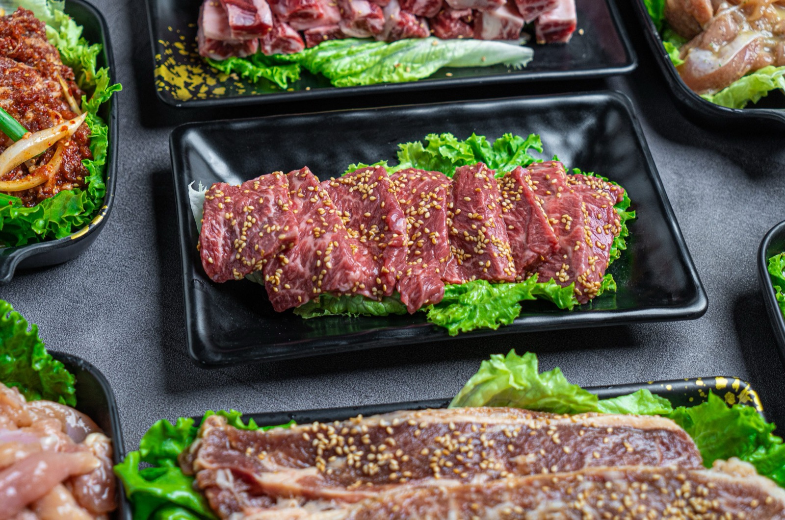 Premium beef and pork selection at Gaja Korean BBQ Oceanside lunch